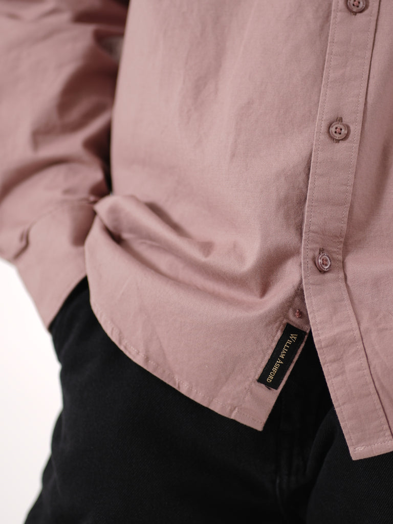 William Ashford Essential Textured Shirt in Dusty Rose