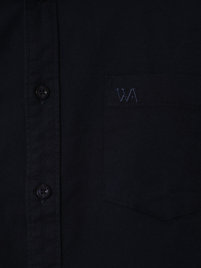 William Ashford Essential Textured Shirt in Navy Blue